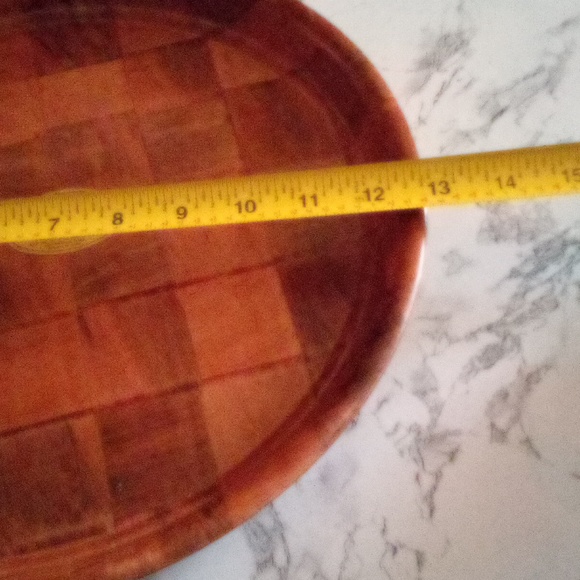 Vintage MCM Genuine Original Formosa-Wood Woven Circular Serving Tray NW… - Picture 4 of 8